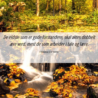 Picture 06 - 1 Timoteus 5:17 NORSK - De eldste som er gode forstandere, skal aktes - Bible Verse Picture