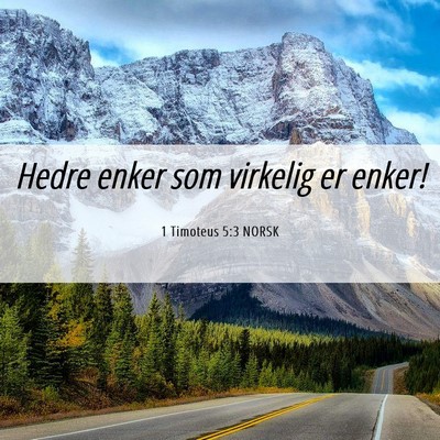 Picture 06 - 1 Timoteus 5:3 NORSK - Hedre enker som virkelig er - Bible Verse Picture