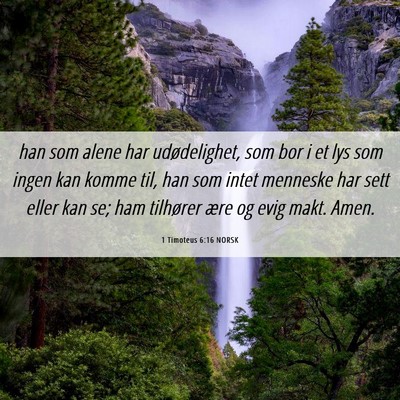 Picture 06 - 1 Timoteus 6:16 NORSK - han som alene har udødelighet, som bor i et lys - Bible Verse Picture