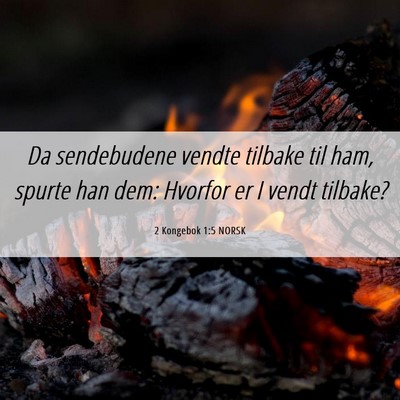 Picture 06 - 2 Kongebok 1:5 NORSK - Da sendebudene vendte tilbake til ham, spurte han - Bible Verse Picture