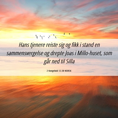 Picture 06 - 2 Kongebok 12:20 NORSK - Hans tjenere reiste sig og fikk i stand en - Bible Verse Picture