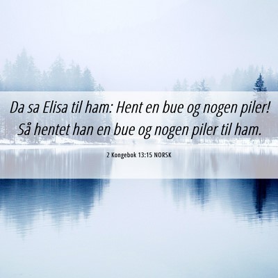 Picture 06 - 2 Kongebok 13:15 NORSK - Da sa Elisa til ham: Hent en bue og nogen piler! - Bible Verse Picture