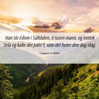 Picture 06 - 2 Kongebok 14:7 NORSK - Han slo Edom i Saltdalen, ti tusen mann, og - Bible Verse Picture