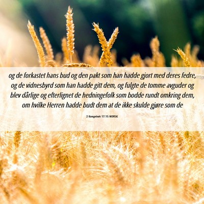 Picture 06 - 2 Kongebok 17:15 NORSK - og de forkastet hans bud og den pakt som han - Bible Verse Picture