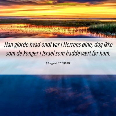 Picture 06 - 2 Kongebok 17:2 NORSK - Han gjorde hvad ondt var i Herrens øine, dog - Bible Verse Picture