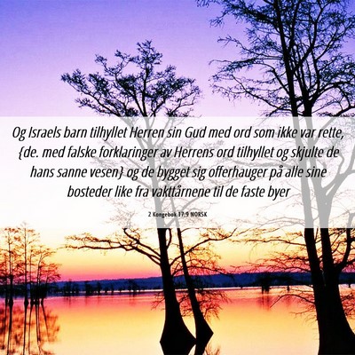 Picture 06 - 2 Kongebok 17:9 NORSK - Og Israels barn tilhyllet Herren sin Gud med ord - Bible Verse Picture