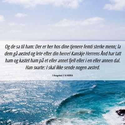 Picture 06 - 2 Kongebok 2:16 NORSK - Og de sa til ham: Der er her hos dine tjenere - Bible Verse Picture