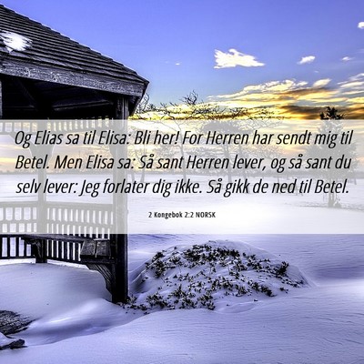 Picture 06 - 2 Kongebok 2:2 NORSK - Og Elias sa til Elisa: Bli her! For Herren har - Bible Verse Picture