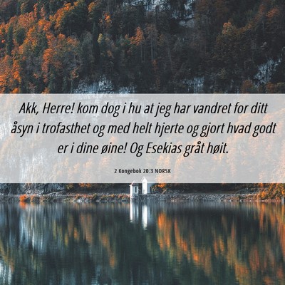 Picture 06 - 2 Kongebok 20:3 NORSK - Akk, Herre! kom dog i hu at jeg har vandret for - Bible Verse Picture