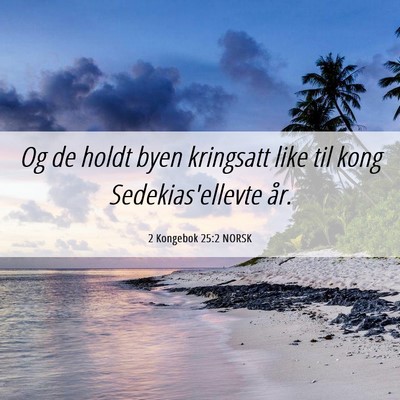 Picture 06 - 2 Kongebok 25:2 NORSK - Og de holdt byen kringsatt like til kong - Bible Verse Picture