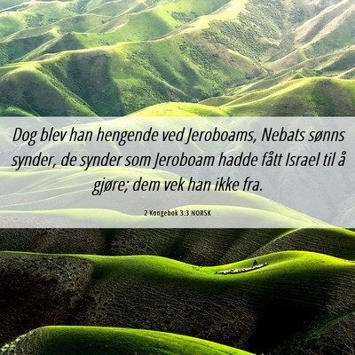 Picture 06 - 2 Kongebok 3:3 NORSK - Dog blev han hengende ved Jeroboams, Nebats - Bible Verse Picture