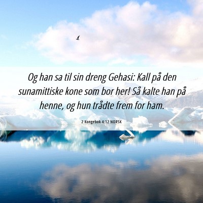 Picture 06 - 2 Kongebok 4:12 NORSK - Og han sa til sin dreng Gehasi: Kall på den - Bible Verse Picture