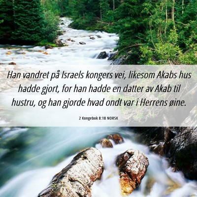 Picture 06 - 2 Kongebok 8:18 NORSK - Han vandret på Israels kongers vei, likesom - Bible Verse Picture