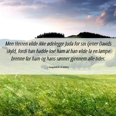 Picture 06 - 2 Kongebok 8:19 NORSK - Men Herren vilde ikke ødelegge Juda for sin - Bible Verse Picture
