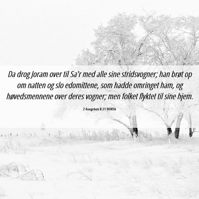 Picture 06 - 2 Kongebok 8:21 NORSK - Da drog Joram over til Sa'r med alle sine - Bible Verse Picture