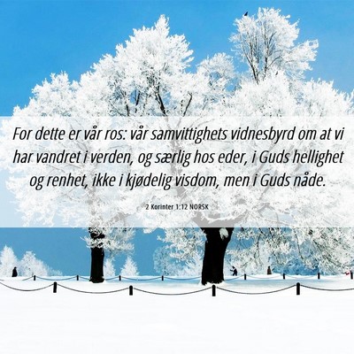 Picture 06 - 2 Korinter 1:12 NORSK - For dette er vår ros: vår samvittighets - Bible Verse Picture