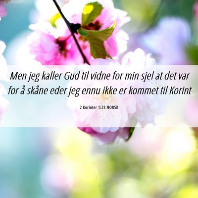 Picture 06 - 2 Korinter 1:23 NORSK - Men jeg kaller Gud til vidne for min sjel at det - Bible Verse Picture