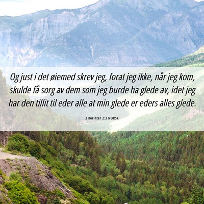 Picture 06 - 2 Korinter 2:3 NORSK - Og just i det øiemed skrev jeg, forat jeg ikke, - Bible Verse Picture