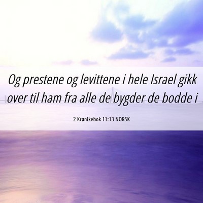 Picture 06 - 2 Krønikebok 11:13 NORSK - Og prestene og levittene i hele Israel gikk over - Bible Verse Picture
