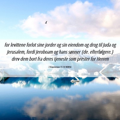 Picture 06 - 2 Krønikebok 11:14 NORSK - for levittene forlot sine jorder og sin eiendom - Bible Verse Picture