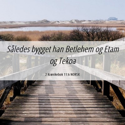 Picture 06 - 2 Krønikebok 11:6 NORSK - Således bygget han Betlehem og Etam og - Bible Verse Picture