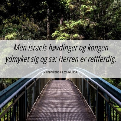 Picture 06 - 2 Krønikebok 12:6 NORSK - Men Israels høvdinger og kongen ydmyket sig og - Bible Verse Picture