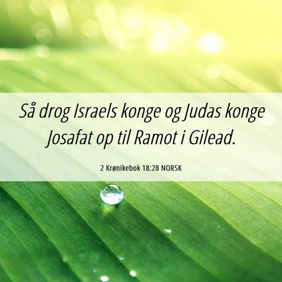 Picture 06 - 2 Krønikebok 18:28 NORSK - Så drog Israels konge og Judas konge Josafat op - Bible Verse Picture