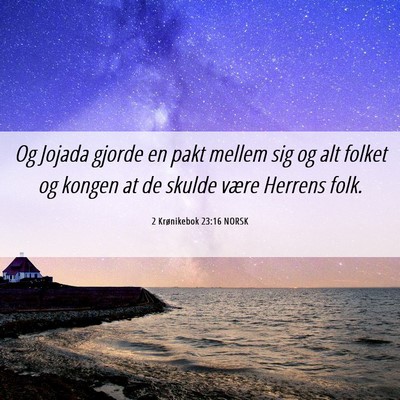 Picture 06 - 2 Krønikebok 23:16 NORSK - Og Jojada gjorde en pakt mellem sig og alt folket - Bible Verse Picture
