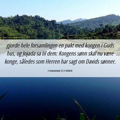 Picture 06 - 2 Krønikebok 23:3 NORSK - gjorde hele forsamlingen en pakt med kongen i - Bible Verse Picture