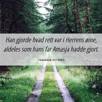 Picture 06 - 2 Krønikebok 26:4 NORSK - Han gjorde hvad rett var i Herrens øine, aldeles - Bible Verse Picture