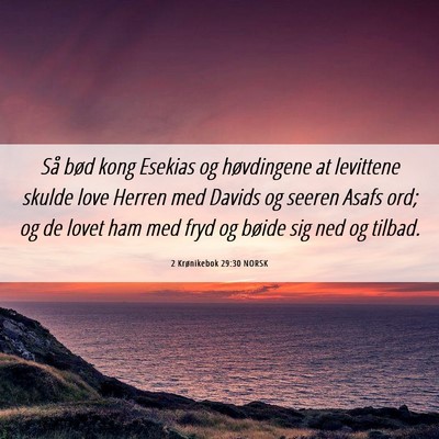 Picture 06 - 2 Krønikebok 29:30 NORSK - Så bød kong Esekias og høvdingene at levittene - Bible Verse Picture
