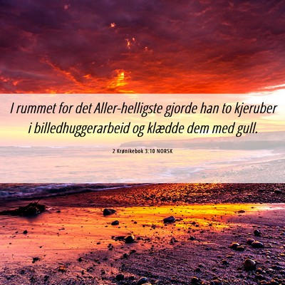 Picture 06 - 2 Krønikebok 3:10 NORSK - I rummet for det Aller-helligste gjorde han to - Bible Verse Picture
