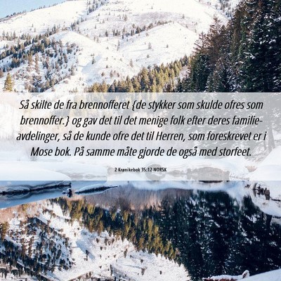 Picture 06 - 2 Krønikebok 35:12 NORSK - Så skilte de fra brennofferet {de stykker som - Bible Verse Picture