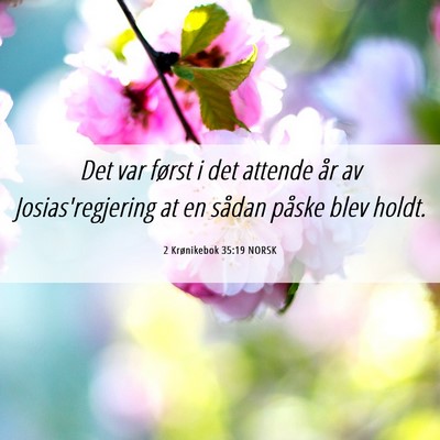 Picture 06 - 2 Krønikebok 35:19 NORSK - Det var først i det attende år av - Bible Verse Picture