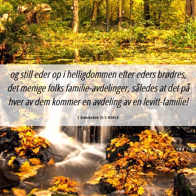 Picture 06 - 2 Krønikebok 35:5 NORSK - og still eder op i helligdommen efter eders - Bible Verse Picture