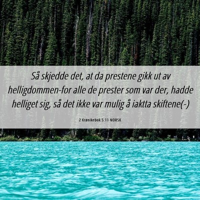 Picture 06 - 2 Krønikebok 5:11 NORSK - Så skjedde det, at da prestene gikk ut av - Bible Verse Picture
