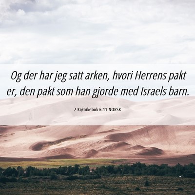 Picture 06 - 2 Krønikebok 6:11 NORSK - Og der har jeg satt arken, hvori Herrens pakt er, - Bible Verse Picture