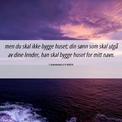 Picture 06 - 2 Krønikebok 6:9 NORSK - men du skal ikke bygge huset; din sønn som skal - Bible Verse Picture