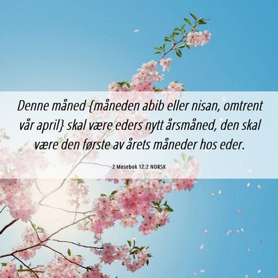 Picture 06 - 2 Mosebok 12:2 NORSK - Denne måned {måneden abib eller nisan, omtrent - Bible Verse Picture