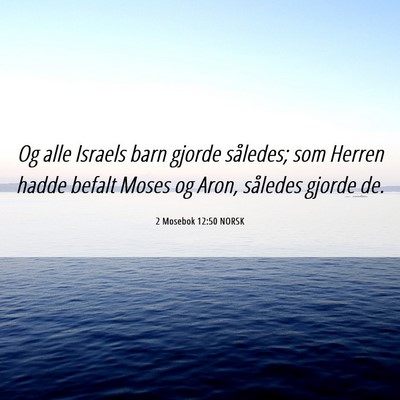 Picture 06 - 2 Mosebok 12:50 NORSK - Og alle Israels barn gjorde således; som Herren - Bible Verse Picture