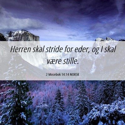 Picture 06 - 2 Mosebok 14:14 NORSK - Herren skal stride for eder, og I skal være - Bible Verse Picture