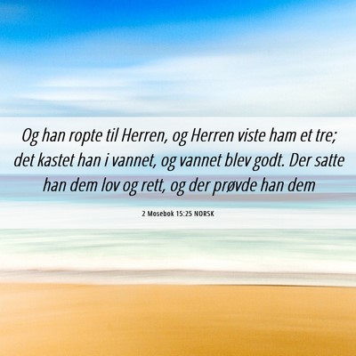 Picture 06 - 2 Mosebok 15:25 NORSK - Og han ropte til Herren, og Herren viste ham et - Bible Verse Picture