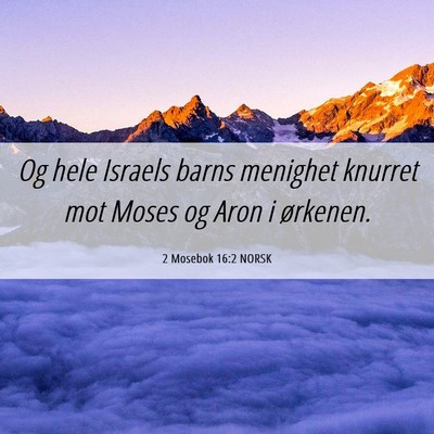Picture 06 - 2 Mosebok 16:2 NORSK - Og hele Israels barns menighet knurret mot Moses - Bible Verse Picture
