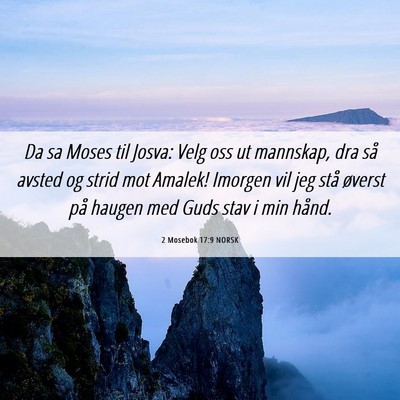 Picture 06 - 2 Mosebok 17:9 NORSK - Da sa Moses til Josva: Velg oss ut mannskap, dra - Bible Verse Picture