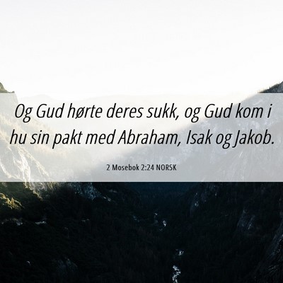 Picture 06 - 2 Mosebok 2:24 NORSK - Og Gud hørte deres sukk, og Gud kom i hu sin - Bible Verse Picture