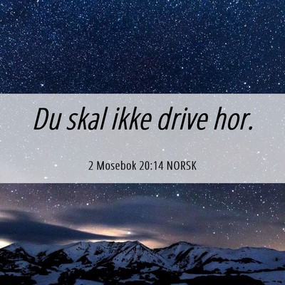 Picture 06 - 2 Mosebok 20:14 NORSK - Du skal ikke drive - Bible Verse Picture