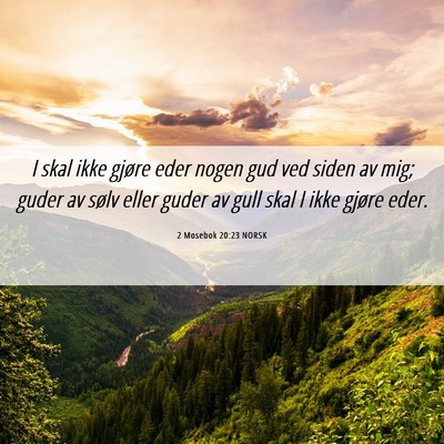 Picture 06 - 2 Mosebok 20:23 NORSK - I skal ikke gjøre eder nogen gud ved siden av - Bible Verse Picture