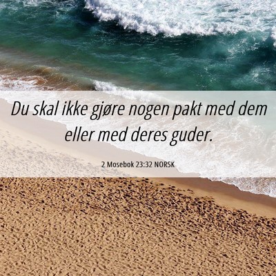 Picture 06 - 2 Mosebok 23:32 NORSK - Du skal ikke gjøre nogen pakt med dem eller med - Bible Verse Picture