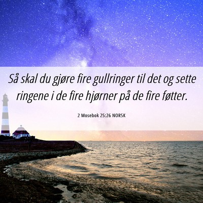 Picture 06 - 2 Mosebok 25:26 NORSK - Så skal du gjøre fire gullringer til det og - Bible Verse Picture