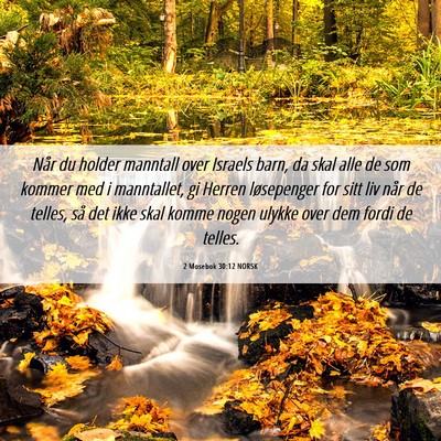 Picture 06 - 2 Mosebok 30:12 NORSK - Når du holder manntall over Israels barn, da - Bible Verse Picture